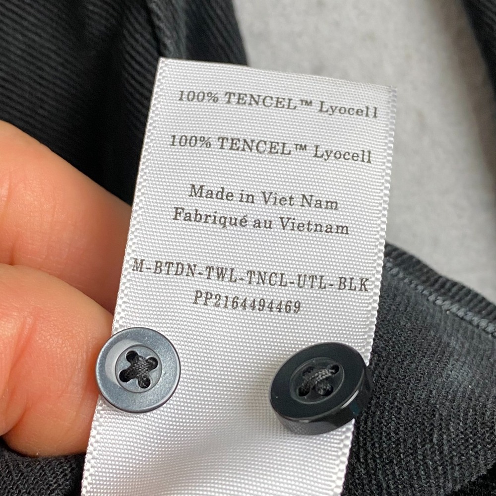 Everlane Mens L black Utility Overshirt Button Front Dual Pocket Long Sleeve - Picture 6 of 14